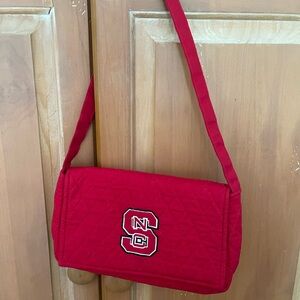 NC State Red Quilted Shoulder Bag